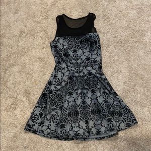 Grey Decal dress w/black imprint. Worn 2 times.
